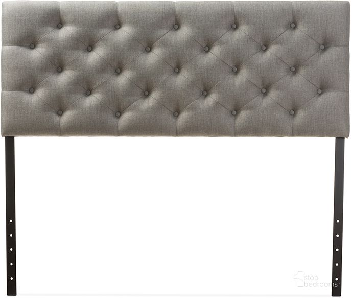 The appearance of Baxton Studio Viviana Modern And Contemporary Grey Fabric Upholstered Button-Tufted Full Size Headboard designed by Baxton Studio in the modern / contemporary interior design. This grey piece of furniture  was selected by 1StopBedrooms from Viviana Collection to add a touch of cosiness and style into your home. Sku: BBT6506-Grey-Full HB. Material: Fabric. Product Type: Headboard. Bed Size: Full. Image1