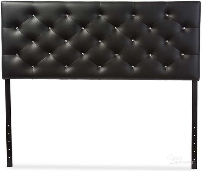 The appearance of Baxton Studio Viviana Modern And Contemporary Black Faux Leather Upholstered Button-Tufted Full Size Headboard designed by Baxton Studio in the modern / contemporary interior design. This black piece of furniture  was selected by 1StopBedrooms from Viviana Collection to add a touch of cosiness and style into your home. Sku: BBT6506-Black-Full HB. Material: Wood. Product Type: Headboard. Bed Size: Full. Image1