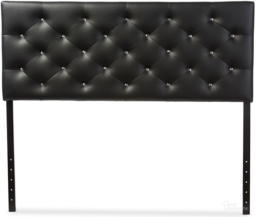 The appearance of Baxton Studio Viviana Modern And Contemporary Black Faux Leather Upholstered Button-Tufted Queen Size Headboard designed by Baxton Studio in the modern / contemporary interior design. This black piece of furniture  was selected by 1StopBedrooms from Viviana Collection to add a touch of cosiness and style into your home. Sku: BBT6506-Black-Queen HB. Material: Wood. Product Type: Headboard. Bed Size: Queen. Image1