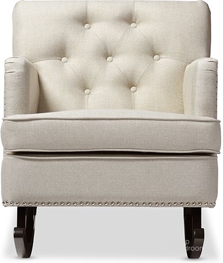 The appearance of Baxton Studio Bethany Modern And Contemporary Light Beige Fabric Upholstered Button-Tufted Rocking Chair designed by Baxton Studio in the modern / contemporary interior design. This light beige piece of furniture  was selected by 1StopBedrooms from Bethany Collection to add a touch of cosiness and style into your home. Sku: BBT5189-Light Beige RC. Material: Fabric. Product Type: Living Room Chair. Image1