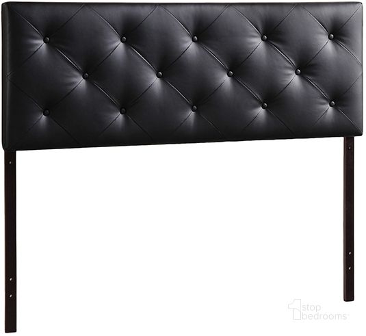 The appearance of Baxton Studio Baltimore Modern And Contemporary King Black Faux Leather Upholstered Headboard designed by Baxton Studio in the modern / contemporary interior design. This black piece of furniture  was selected by 1StopBedrooms from Baltimore Collection to add a touch of cosiness and style into your home. Sku: BBT6431-Black-King HB. Material: Wood. Product Type: Headboard. Bed Size: King. Image1