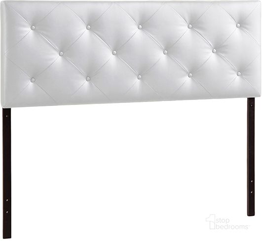 The appearance of Baxton Studio Baltimore Modern And Contemporary King White Faux Leather Upholstered Headboard designed by Baxton Studio in the modern / contemporary interior design. This white piece of furniture  was selected by 1StopBedrooms from Baltimore Collection to add a touch of cosiness and style into your home. Sku: BBT6431-White-King HB. Material: Wood. Product Type: Headboard. Bed Size: King. Image1