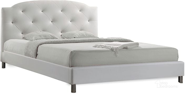 The appearance of Baxton Studio Canterbury White Leather Contemporary Full-Size Bed designed by Baxton Studio in the modern / contemporary interior design. This white piece of furniture  was selected by 1StopBedrooms from Canterbury Collection to add a touch of cosiness and style into your home. Sku: BBT6440-Full-White. Bed Type: Platform Bed. Product Type: Platform Bed. Bed Size: Full. Material: MDF. Image1