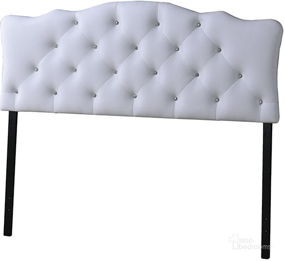 The appearance of Baxton Studio Rita Modern And Contemporary Full Size White Faux Leather Upholstered Button-Tufted Scalloped Headboard designed by Baxton Studio in the modern / contemporary interior design. This white piece of furniture  was selected by 1StopBedrooms from Rita Collection to add a touch of cosiness and style into your home. Sku: BBT6503-White-Full HB. Product Type: Headboard. Bed Size: Full. Material: Plywood. Image1