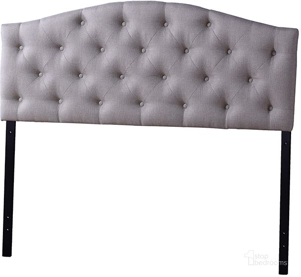 The appearance of Baxton Studio Myra Modern And Contemporary Queen Size Light Beige Fabric Upholstered Button-Tufted Scalloped Headboard designed by Baxton Studio in the modern / contemporary interior design. This light beige piece of furniture  was selected by 1StopBedrooms from Myra Collection to add a touch of cosiness and style into your home. Sku: BBT6505-Light Beige-Queen HB. Material: Fabric. Product Type: Headboard. Bed Size: Queen. Image1