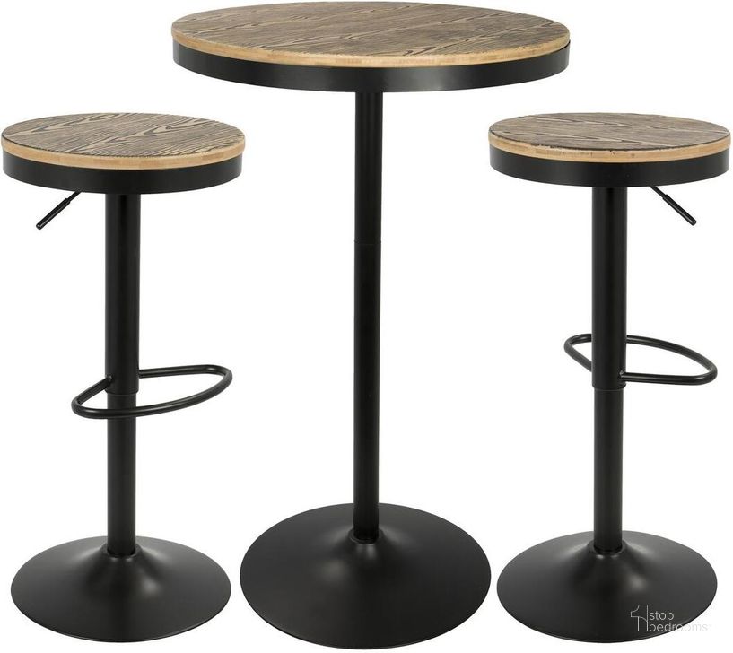 The appearance of Dakota Black 3 Piece Pub Set designed by Lumisource in the industrial interior design. This black piece of furniture  was selected by 1StopBedrooms from Dakota Collection to add a touch of cosiness and style into your home. Sku: B-DAK3 BK. Material: Wood. Product Type: Bistro & Pub Set. Image1