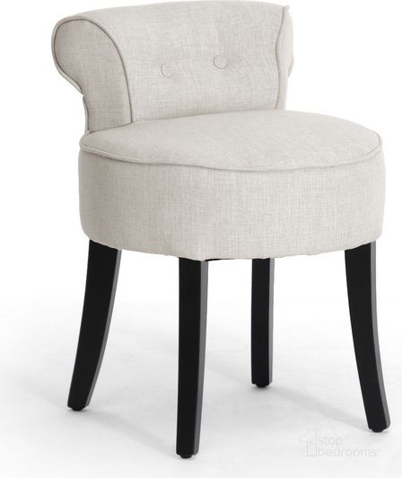The appearance of Baxton Studio Millani Beige Linen Modern Lounge Stool designed by Baxton Studio in the modern / contemporary interior design. This beige piece of furniture  was selected by 1StopBedrooms from Millani Collection to add a touch of cosiness and style into your home. Sku: BH-63110. Material: Wood. Product Type: Lounge Chair. Image1