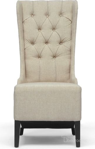 The appearance of Baxton Studio Vincent Beige Linen Modern Accent Chair designed by Baxton Studio in the traditional interior design. This beige piece of furniture  was selected by 1StopBedrooms from Vincent Collection to add a touch of cosiness and style into your home. Sku: BH-A32386-Beige-AC. Material: Wood. Product Type: Accent Chair. Image1