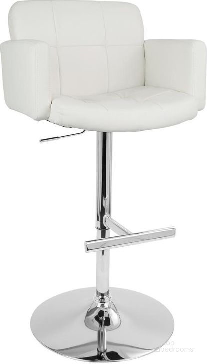 The appearance of Stout White Barstool designed by Lumisource in the modern / contemporary interior design. This white piece of furniture  was selected by 1StopBedrooms from Stout Collection to add a touch of cosiness and style into your home. Sku: BS-TW-STOUT W. Material: Metal. Product Type: Barstool. Image1