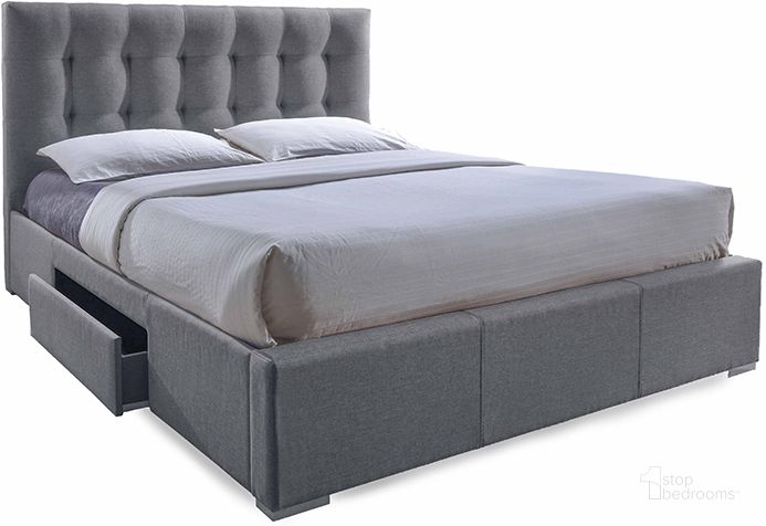 The appearance of Baxton Studio Sarter Contemporary Grid-Tufted Grey Fabric Upholstered Storage King-Size Bed With 2-Drawer designed by Baxton Studio in the modern / contemporary interior design. This grey piece of furniture  was selected by 1StopBedrooms from Sarter Collection to add a touch of cosiness and style into your home. Sku: CF8498-King-Grey. Bed Type: Storage Bed. Material: Fabric. Product Type: Storage Bed. Bed Size: King. Image1