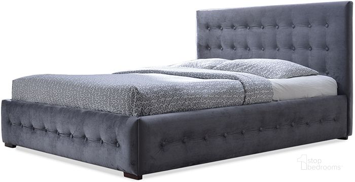 The appearance of Baxton Studio Margaret Modern And Contemporary Grey Velvet Button-Tufted Queen Platform Bed designed by Baxton Studio in the modern / contemporary interior design. This grey piece of furniture  was selected by 1StopBedrooms from Margaret Collection to add a touch of cosiness and style into your home. Sku: CF8538-Queen-Grey. Bed Type: Platform Bed. Material: Fabric. Product Type: Platform Bed. Bed Size: Queen. Image1