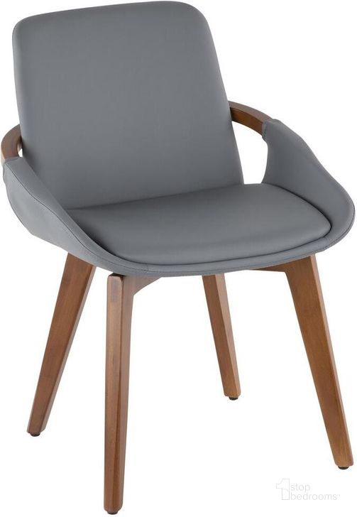 The appearance of Cosmo Grey Dining Chair designed by Lumisource in the modern / contemporary interior design. This gray piece of furniture  was selected by 1StopBedrooms from Cosmo Collection to add a touch of cosiness and style into your home. Sku: CH-COSMO WL+GY. Material: Wood. Product Type: Dining Chair. Image1
