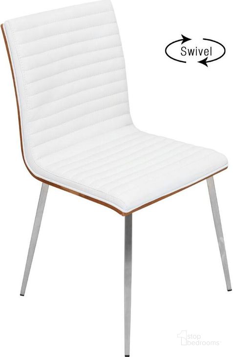 The appearance of Mason Walnut And Off White Swivel Chair Set of 2 designed by Lumisource in the modern / contemporary interior design. This white piece of furniture  was selected by 1StopBedrooms from Mason Collection to add a touch of cosiness and style into your home. Sku: CH-MSNSWV WL+W2. Material: Metal. Product Type: Side Chair. Image1