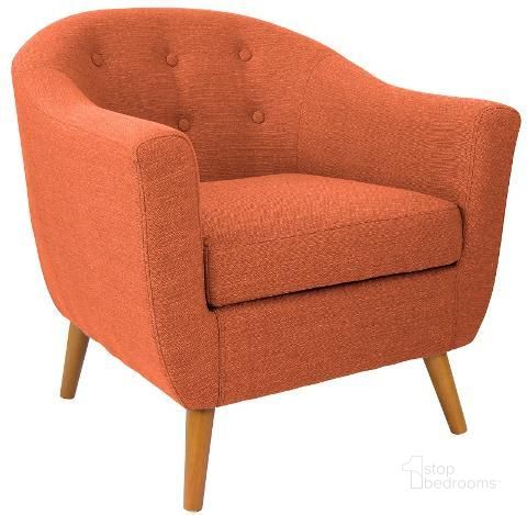 The appearance of Rockwell Orange Chair designed by Lumisource in the modern / contemporary interior design. This orange piece of furniture  was selected by 1StopBedrooms from Rockwell Collection to add a touch of cosiness and style into your home. Sku: CHR-AH-RKWL OR. Material: Wood. Product Type: Accent Chair. Image1
