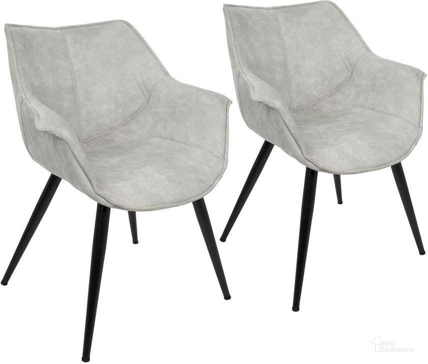 The appearance of Wrangler Light Gray Accent Chair Set of 2 designed by Lumisource in the transitional interior design. This gray piece of furniture  was selected by 1StopBedrooms from Wrangler Collection to add a touch of cosiness and style into your home. Sku: CH-WRNG LGY2. Material: Metal. Product Type: Accent Chair. Image1