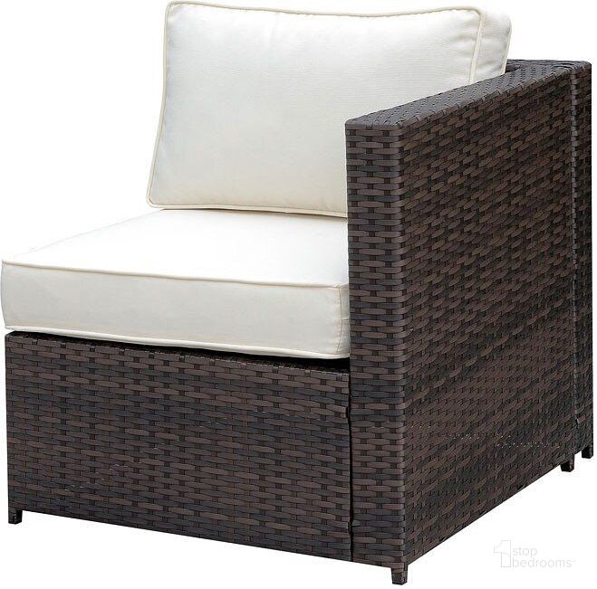The appearance of Ilona Outdoor Left Arm Chair designed by Furniture of America in the modern / contemporary interior design. This two-tone color piece of furniture  was selected by 1StopBedrooms from Ilona Collection to add a touch of cosiness and style into your home. Sku: CM-OS2136-A. Material: Aluminum. Product Type: Outdoor Chair.