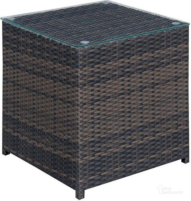 The appearance of Ilona Outdoor End Table designed by Furniture of America in the modern / contemporary interior design. This brown piece of furniture  was selected by 1StopBedrooms from Ilona Collection to add a touch of cosiness and style into your home. Sku: CM-OS2136-G. Material: Aluminum. Product Type: End Table.