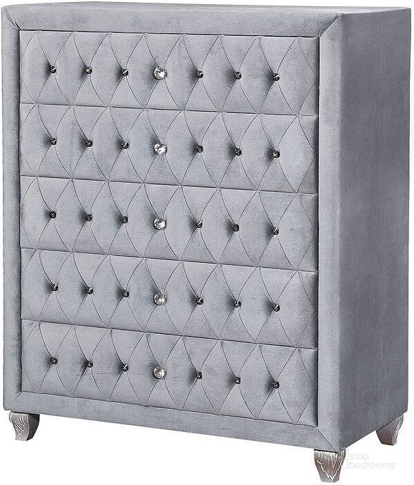 The appearance of Alzir Chest designed by Furniture of America in the traditional interior design. This medium color piece of furniture  was selected by 1StopBedrooms from Alzir Collection to add a touch of cosiness and style into your home. Sku: CM7150C. Material: Fabric. Product Type: Chest. Image1