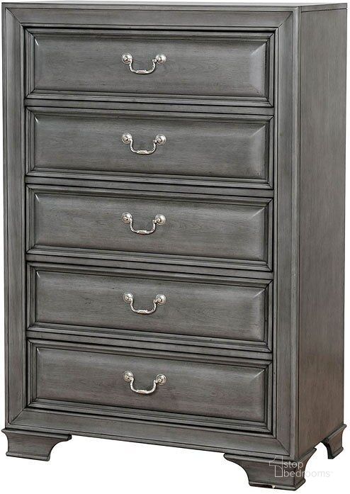 The appearance of Brandt Chest (Gray) designed by Furniture of America in the transitional interior design. This medium color piece of furniture  was selected by 1StopBedrooms from Brandt Collection to add a touch of cosiness and style into your home. Sku: CM7302GY-C. Material: Wood. Product Type: Chest. Image1