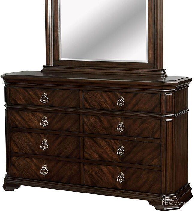 The appearance of Calliope Dresser designed by Furniture of America in the traditional interior design. This espresso piece of furniture  was selected by 1StopBedrooms from Calliope Collection to add a touch of cosiness and style into your home. Sku: CM7751D. Material: Wood. Product Type: Dresser. Image1