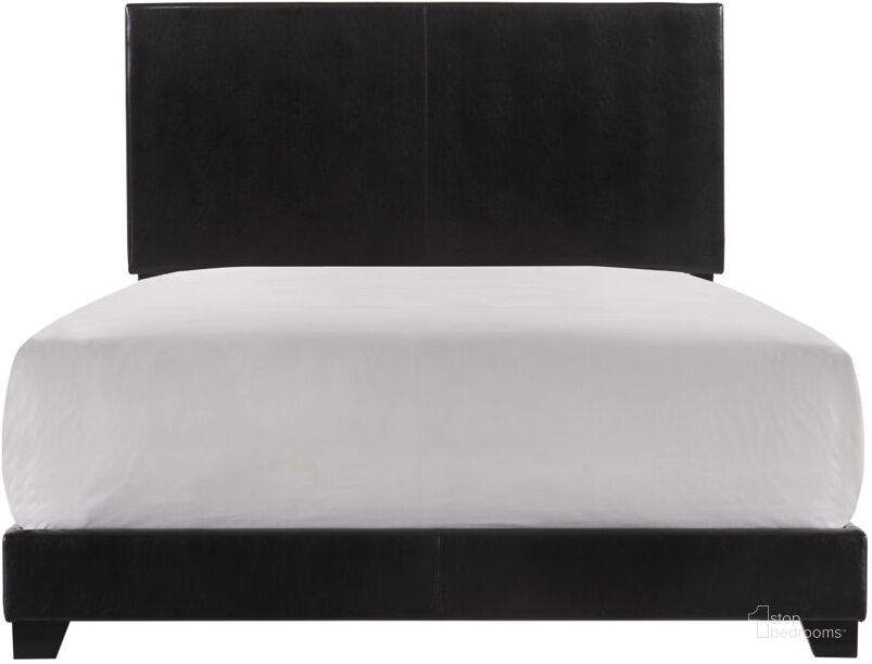 The appearance of Crown Mark Erin Black Full Faux Leather Panel Bed designed by Crown Mark in the modern / contemporary interior design. This black piece of furniture  was selected by 1StopBedrooms from Erin Collection to add a touch of cosiness and style into your home. Sku: 5271PU-F. Bed Type: Panel Bed. Product Type: Panel Bed. Bed Size: Full.