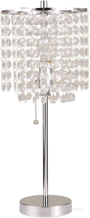 The appearance of Crown Mark Chrome 19 Height Table Lamp designed by Crown Mark in the transitional interior design. This chrome piece of furniture  was selected by 1StopBedrooms from Lamp Collection to add a touch of cosiness and style into your home. Sku: 6213T-CH-1. Product Type: Table Lamp.