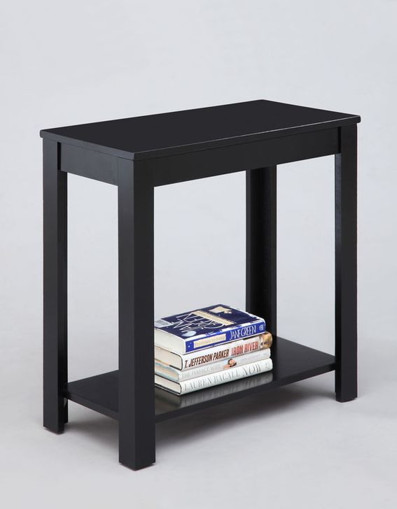 The appearance of Crown Mark Pierce Black Chairside Table designed by Crown Mark in the transitional interior design. This black piece of furniture  was selected by 1StopBedrooms from Pierce Collection to add a touch of cosiness and style into your home. Sku: 7710-BK. Product Type: Chairside Table.