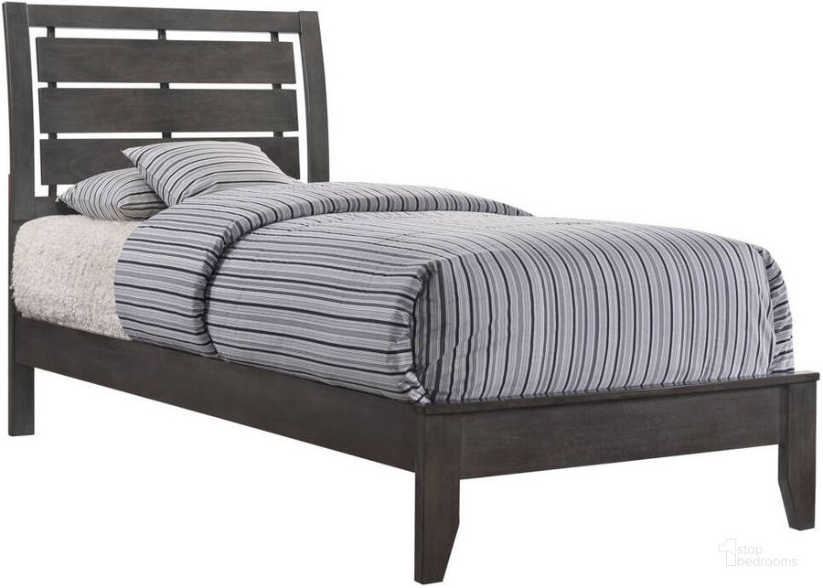 The appearance of Crown Mark Evan Grey Full Bed designed by Crown Mark in the modern / contemporary interior design. This gray piece of furniture  was selected by 1StopBedrooms from Evan Collection to add a touch of cosiness and style into your home. Sku: B4720-F-HBFB;B4720-F-RAIL. Bed Type: Panel Bed. Product Type: Panel Bed. Bed Size: Full.
