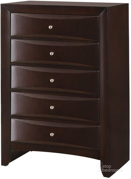 The appearance of Crown Mark Emily Dark Cherry Chest designed by Crown Mark in the transitional interior design. This dark cherry piece of furniture  was selected by 1StopBedrooms from Emily Collection to add a touch of cosiness and style into your home. Sku: B4260-4. Product Type: Chest.
