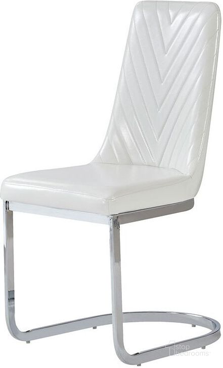 The appearance of D1067 White Side Chair (Set of 2) designed by Global Furniture USA in the modern / contemporary interior design. This white piece of furniture  was selected by 1StopBedrooms from D1067 Collection to add a touch of cosiness and style into your home. Sku: D1067NDC-WH;D1067NDC-WH. Material: Faux Leather. Product Type: Dining Chair. Image1
