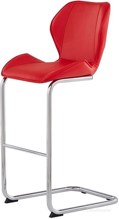 The appearance of D1446 Red Barstool (Set of 4) designed by Global Furniture USA in the modern / contemporary interior design. This red piece of furniture  was selected by 1StopBedrooms from D1446 Collection to add a touch of cosiness and style into your home. Sku: D1446BS - R;D1446BS - R;D1446BS - R;D1446BS - R. Material: Faux Leather. Product Type: Barstool.