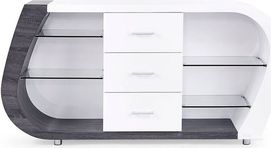The appearance of D4127 Buffet (Grey and White) designed by Global Furniture USA in the modern / contemporary interior design. This white piece of furniture  was selected by 1StopBedrooms from D4127 Collection to add a touch of cosiness and style into your home. Sku: D4127N-BUFFET-1. Material: Wood. Product Type: Buffets, Sideboards and Server. Image1