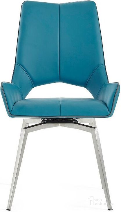 The appearance of D4878 Turquoise Swivel Chair (Set of 2) designed by Global Furniture USA in the modern / contemporary interior design. This turquoise piece of furniture  was selected by 1StopBedrooms from D4878 Collection to add a touch of cosiness and style into your home. Sku: D4878NDC-FR;D4878NDC-FR;D4878NDC-TURQ-SEAT;D4878NDC-TURQ-SEAT. Material: Faux Leather. Product Type: Dining Chair. Image1