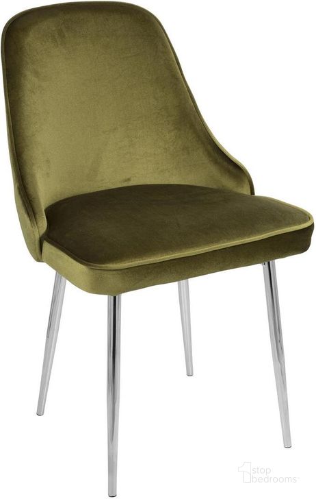 The appearance of Marcel Green And Chrome Dining Chair Set of 2 designed by Lumisource in the transitional interior design. This green piece of furniture  was selected by 1StopBedrooms from Marcel Collection to add a touch of cosiness and style into your home. Sku: DC-MARCL GN2. Material: Metal. Product Type: Dining Chair. Image1