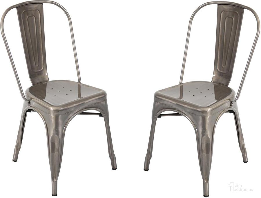 The appearance of Oregon Brushed Silver Dining Chair Set of 2 designed by Lumisource in the transitional interior design. This silver piece of furniture  was selected by 1StopBedrooms from Oregon Collection to add a touch of cosiness and style into your home. Sku: DC-TW-OR SV2. Material: Metal. Product Type: Dining Chair. Image1