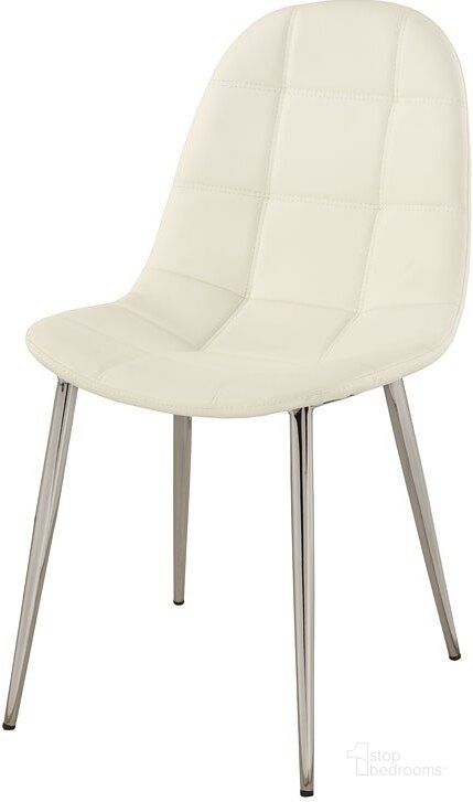 The appearance of Donna Side Chair (Set of 4) designed by Chintaly Imports in the modern / contemporary interior design. This white piece of furniture  was selected by 1StopBedrooms from Donna Collection to add a touch of cosiness and style into your home. Sku: DONNA-SC-WHT. Material: Faux Leather. Product Type: Side Chair.