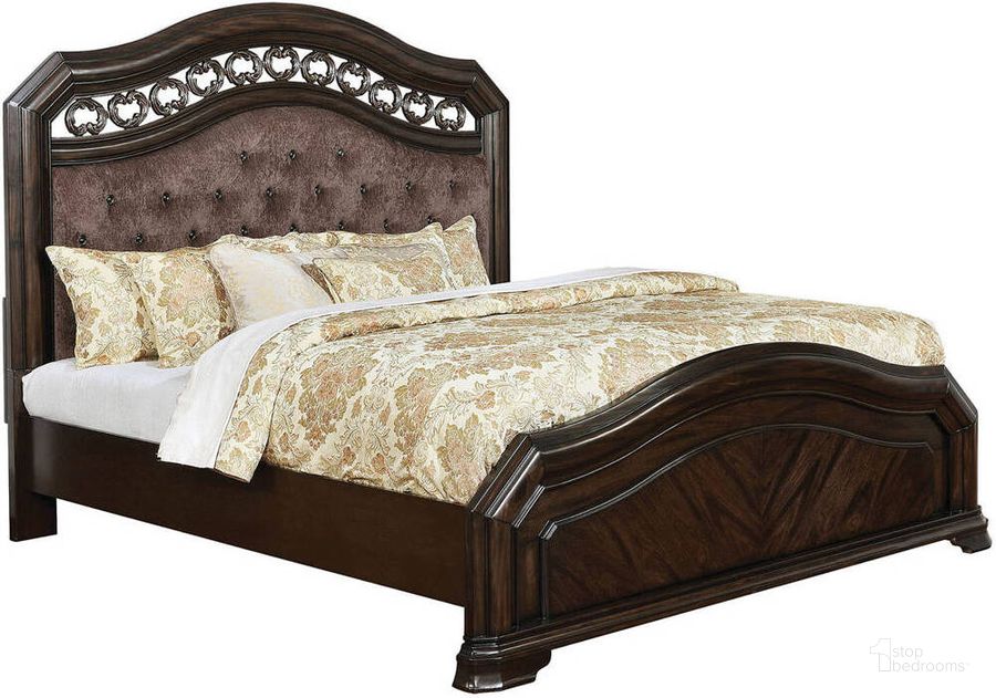 The appearance of Furniture of America Calliope Espresso Fabric Cal King Bed designed by Furniture of America in the traditional interior design. This espresso piece of furniture  was selected by 1StopBedrooms from Calliope Collection to add a touch of cosiness and style into your home. Sku: CM7752CK-HB;CM7752CK-FB;CM7752CK-R. Bed Type: Panel Bed. Product Type: Panel Bed. Bed Size: California King.