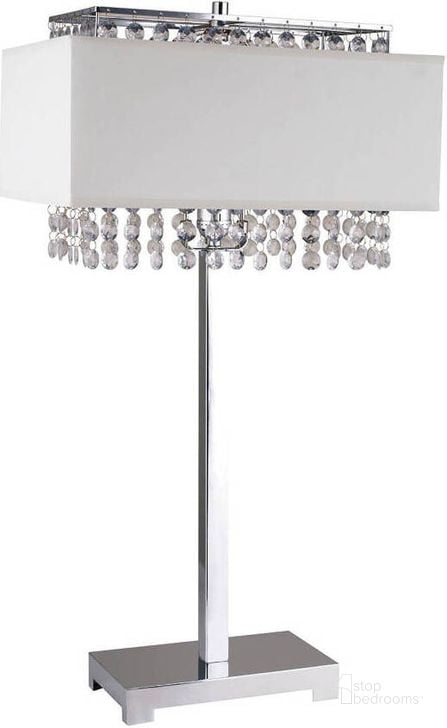 The appearance of Furniture of America Naya White Table Lamp designed by Furniture of America in the traditional interior design. This white piece of furniture  was selected by 1StopBedrooms from Naya Collection to add a touch of cosiness and style into your home. Sku: L7733WH. Material: Metal. Product Type: Table Lamp.