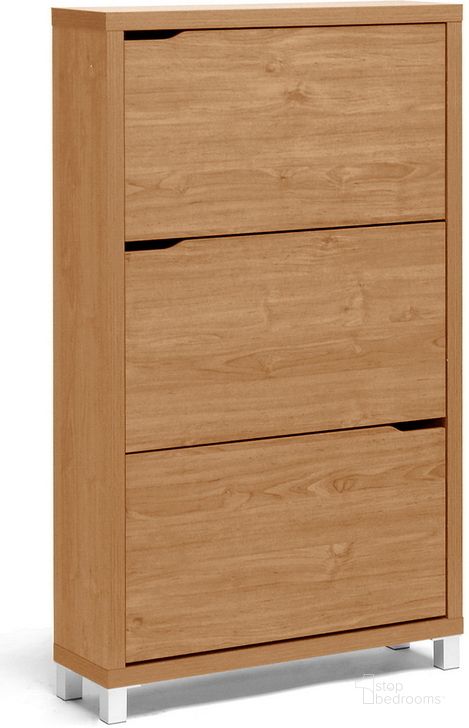 The appearance of Baxton Studio Simms Maple Modern Shoe Cabinet designed by Baxton Studio in the transitional interior design. This maple piece of furniture  was selected by 1StopBedrooms from Simms Collection to add a touch of cosiness and style into your home. Sku: FP-3OUSH-MAPLE. Material: Wood. Product Type: Shoe Cabinet. Image1