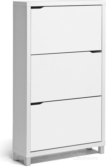 The appearance of Baxton Studio Simms White Modern Shoe Cabinet FP-3OUSH-WHITE designed by Baxton Studio in the transitional interior design. This white piece of furniture  was selected by 1StopBedrooms from Simms Collection to add a touch of cosiness and style into your home. Sku: FP-3OUSH-WHITE. Material: Wood. Product Type: Shoe Cabinet. Image1