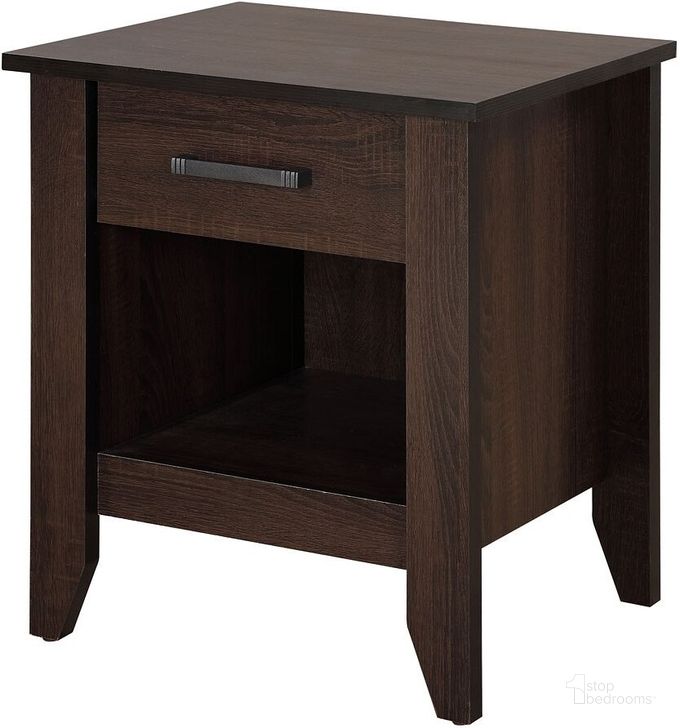 The appearance of Glory Furniture Lennox Nightstand, Dark Brown designed by Glory in the modern / contemporary interior design. This dark brown piece of furniture  was selected by 1StopBedrooms from Lennox Collection to add a touch of cosiness and style into your home. Sku: G055-N-Nightstand. Material: Wood. Product Type: Nightstand.