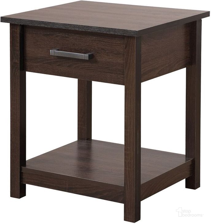 The appearance of Glory Furniture Salem Nightstand, Dark Brown designed by Glory in the modern / contemporary interior design. This dark brown piece of furniture  was selected by 1StopBedrooms from Salem Collection to add a touch of cosiness and style into your home. Sku: G058-N-Nightstand. Material: Wood. Product Type: Nightstand.