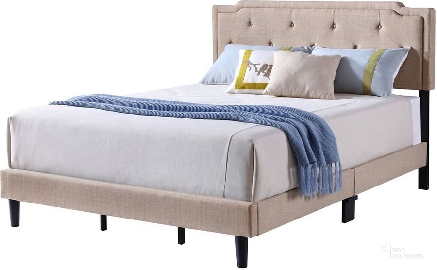 The appearance of G1103 Upholstered Bed (Full) designed by Glory in the transitional interior design. This beige piece of furniture  was selected by 1StopBedrooms from G11 Collection to add a touch of cosiness and style into your home. Sku: G1103-FB-UP-Full Bed. Bed Type: Panel Bed. Material: Fabric. Product Type: Panel Bed. Bed Size: Full. Image1