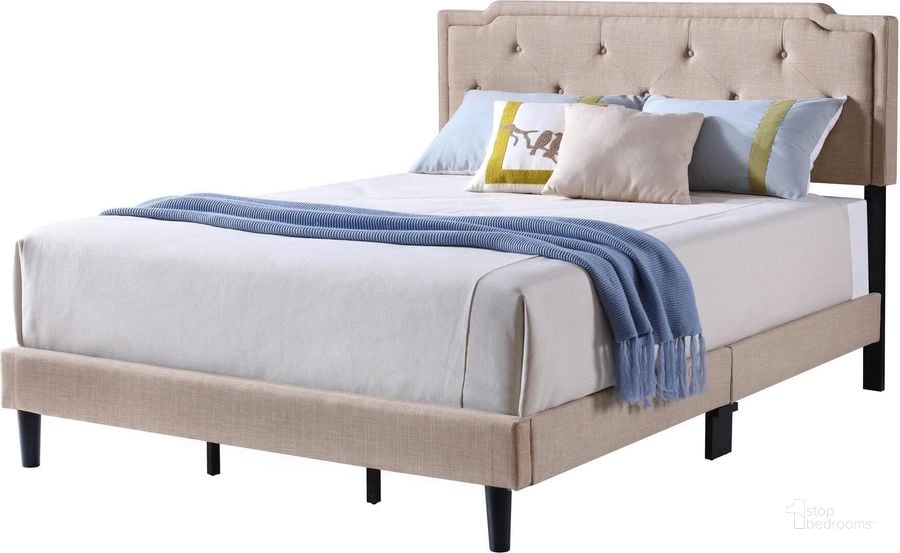 The appearance of Glory Furniture StarLight King Size Bed Beige Fabric designed by Glory in the modern / contemporary interior design. This beige piece of furniture  was selected by 1StopBedrooms from Starlight Collection to add a touch of cosiness and style into your home. Sku: G1103-KB-UP-King Bed. Bed Type: Panel Bed. Material: Wood. Product Type: Panel Bed. Bed Size: King. Image1