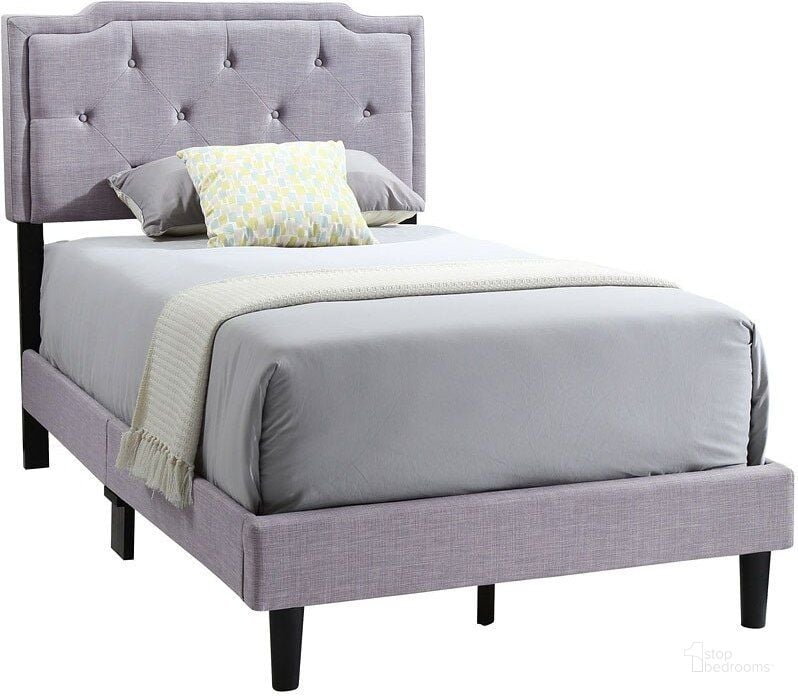 The appearance of G1104 Upholstered Bed (Twin) designed by Glory in the transitional interior design. This light gray piece of furniture  was selected by 1StopBedrooms from G11 Collection to add a touch of cosiness and style into your home. Sku: G1104-TB-UP-Twin Bed. Bed Type: Panel Bed. Material: Fabric. Product Type: Panel Bed. Bed Size: Twin.