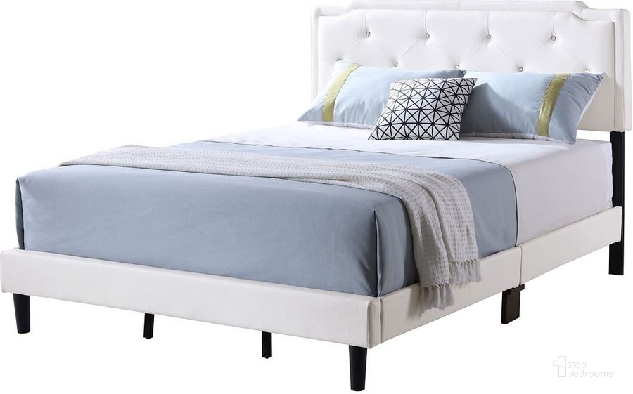 The appearance of G1118 Upholstered Bed (Full) designed by Glory in the transitional interior design. This white piece of furniture  was selected by 1StopBedrooms from G11 Collection to add a touch of cosiness and style into your home. Sku: G1118-FB-UP-Full Bed. Bed Type: Panel Bed. Material: Faux Leather. Product Type: Panel Bed. Bed Size: Full. Image1