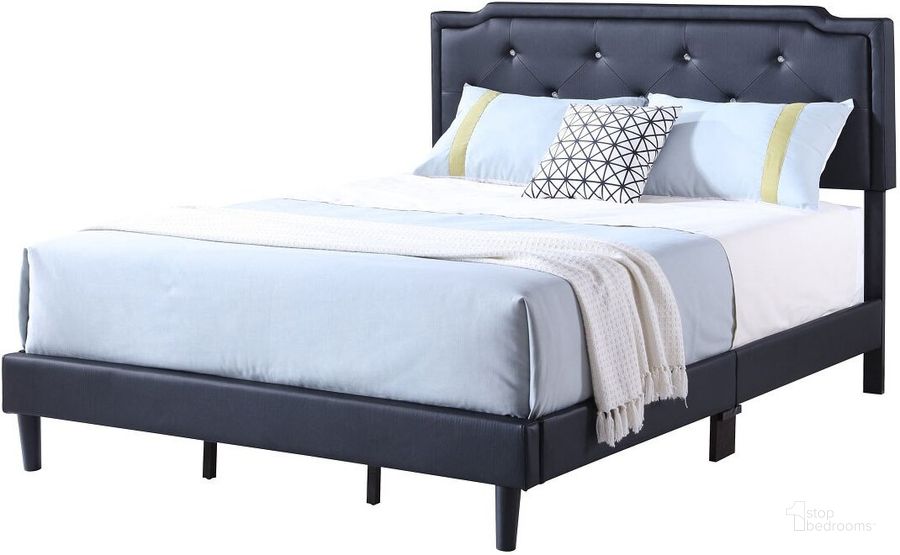 The appearance of G1119 Upholstered Bed (Full) designed by Glory in the transitional interior design. This black piece of furniture  was selected by 1StopBedrooms from G11 Collection to add a touch of cosiness and style into your home. Sku: G1119-FB-UP-Full Bed. Bed Type: Panel Bed. Material: Faux Leather. Product Type: Panel Bed. Bed Size: Full. Image1