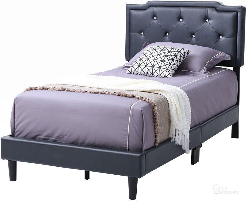 The appearance of G1119 Upholstered Bed (Twin) designed by Glory in the transitional interior design. This blue piece of furniture  was selected by 1StopBedrooms from G11 Collection to add a touch of cosiness and style into your home. Sku: G1119-TB-UP-Twin Bed. Bed Type: Panel Bed. Material: Faux Leather. Product Type: Panel Bed. Bed Size: Twin.