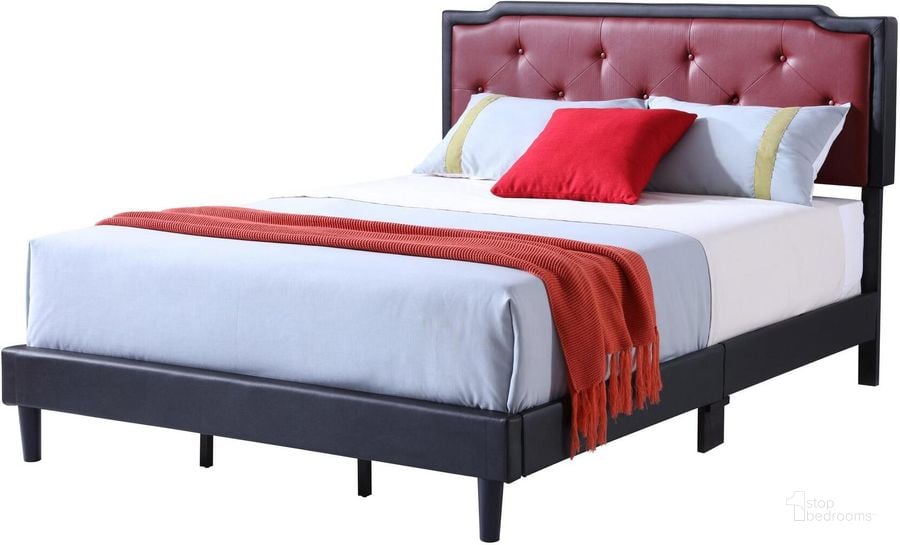 The appearance of Glory Furniture StarLight King Size Bed Black and Red designed by Glory in the modern / contemporary interior design. This black and red piece of furniture  was selected by 1StopBedrooms from Starlight Collection to add a touch of cosiness and style into your home. Sku: G1120-KB-UP-King Bed. Bed Type: Panel Bed. Material: Wood. Product Type: Panel Bed. Bed Size: King. Image1