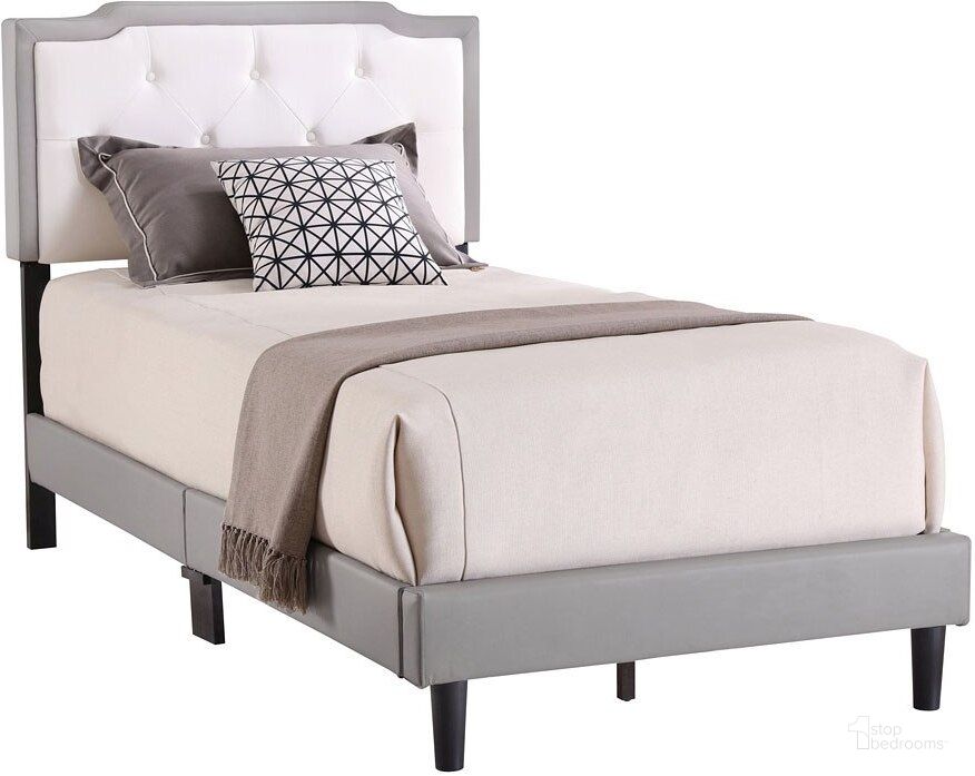 The appearance of G1121 Upholstered Bed (Twin) designed by Glory in the transitional interior design. This gray piece of furniture  was selected by 1StopBedrooms from G11 Collection to add a touch of cosiness and style into your home. Sku: G1121-TB-UP-Twin Bed. Bed Type: Panel Bed. Material: Faux Leather. Product Type: Panel Bed. Bed Size: Twin.